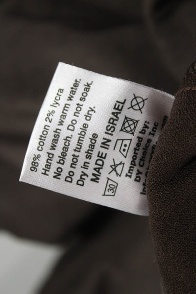 Flog Women Jogger Leggings Brown Drawstring Cotton Lycra Inseam 30 Size 24