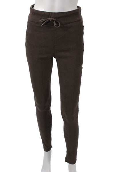 Flog Womens Jogger Leggings Brown Drawstring Cotton Size 25