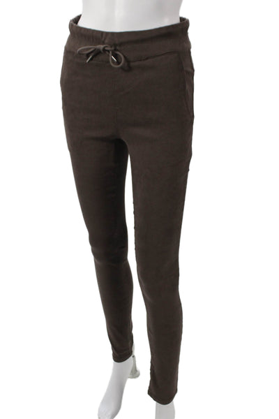 Flog Womens Jogger Leggings Brown Drawstring Cotton Size 25