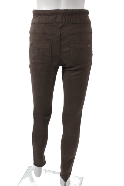 Flog Womens Jogger Leggings Brown Drawstring Cotton Size 25