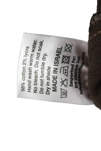 Flog Womens Jogger Leggings Brown Drawstring Cotton Size 25