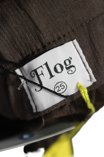 Flog Womens Jogger Leggings Brown Drawstring Cotton Size 25