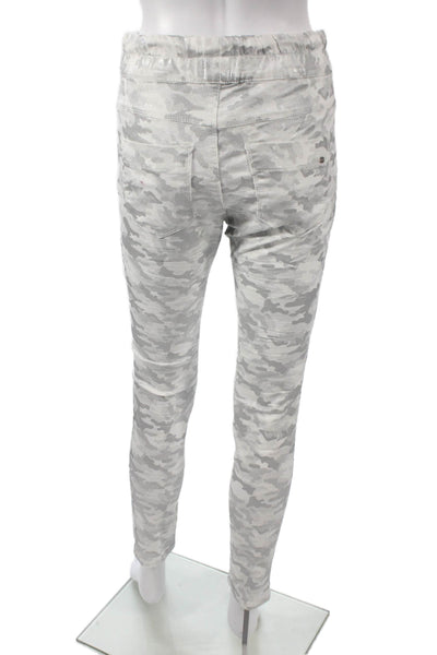Flog Womens Jogger Pants White Cotton Camo Drawstring Size 25