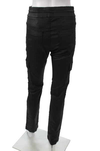 Flog Womens Cargo Pants Black Drawstring Cotton Lycra Size 25