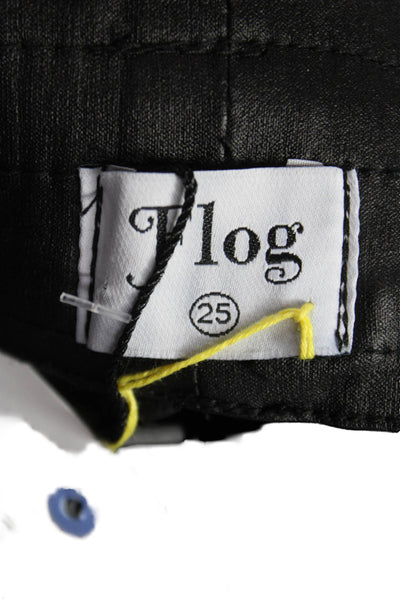 Flog Womens Cargo Pants Black Drawstring Cotton Lycra Size 25