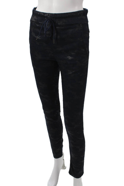 Flog Womens Jogger Pants Black Camo Drawstring Cotton Size 25