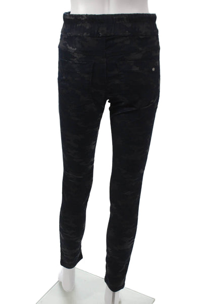 Flog Womens Jogger Pants Black Camo Drawstring Cotton Size 25