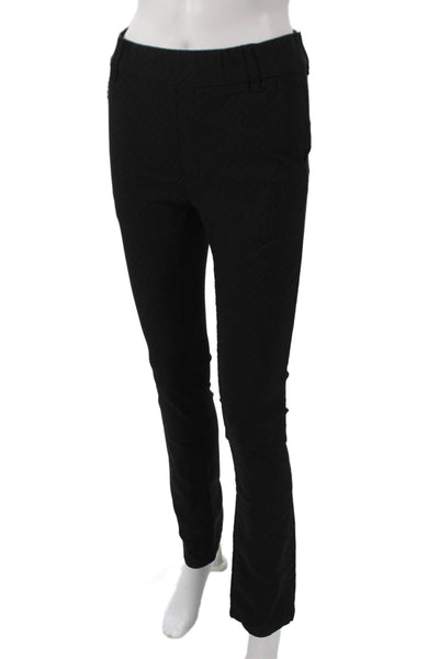 Flog Womens Skinny Pants Black Cotton Geometric Zip Inseam 32 Size 25
