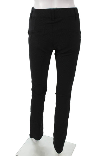 Flog Womens Skinny Pants Black Cotton Geometric Zip Inseam 32 Size 25