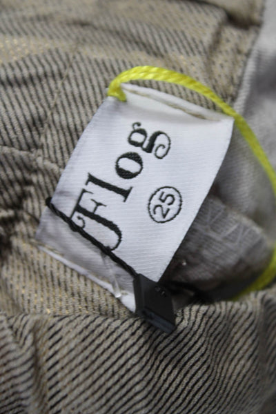 Flog Womens Beige Animal Print Cotton Jogger Pants Drawstring Size 25