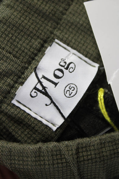 Flog Womens Jogger Pants Green Cotton Drawstring Solid Size 25