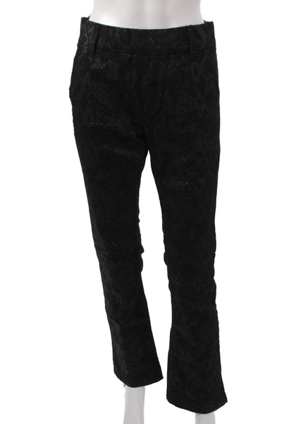 Flog Women Dress Pants Black Cotton Animal Print Zip Size 25
