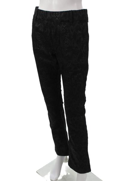 Flog Women Dress Pants Black Cotton Animal Print Zip Size 25