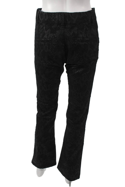 Flog Women Dress Pants Black Cotton Animal Print Zip Size 25