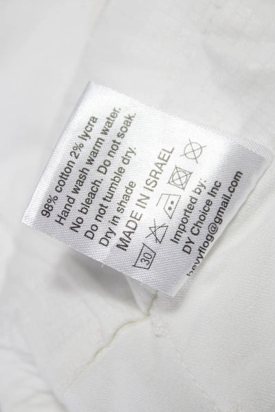Flog Women Jogger Pants White Cotton Drawstring Inseam 30 Size 26