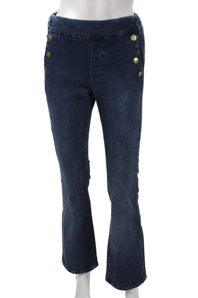 Flog Women Bootcut Jeans Blue Cotton Button Size 24