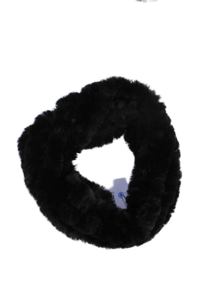 J. Mclaughlin Women's Fuzzy Head Scarf Black One Size