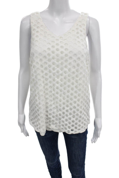 Sunday In Brooklyn Women Cotton V-Neck Geometric Sleeveless Basic Tank Size L