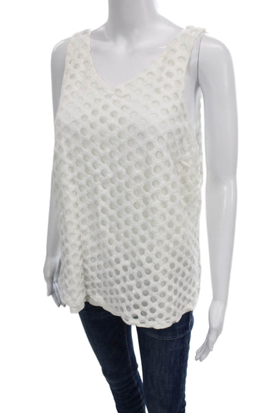 Sunday In Brooklyn Women Cotton V-Neck Geometric Sleeveless Basic Tank Size L