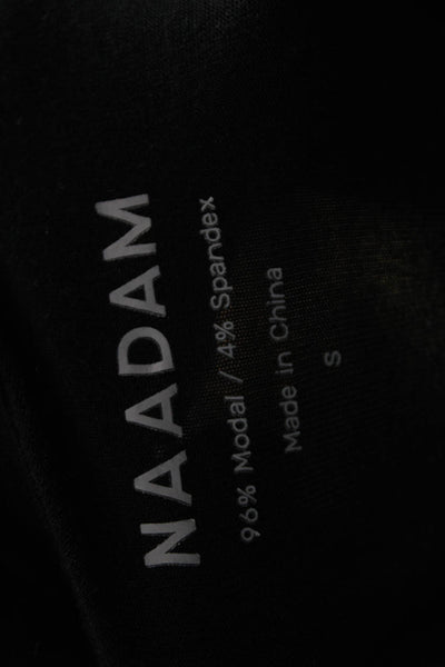 Naadam Womens Tunic Button-Up Collared Long Sleeve Modal Black Size S