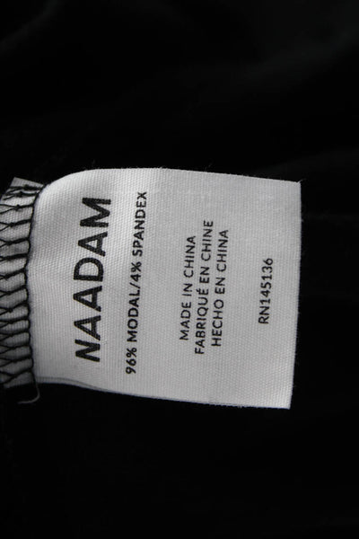 Naadam Womens Tunic Button-Up Collared Long Sleeve Modal Black Size S