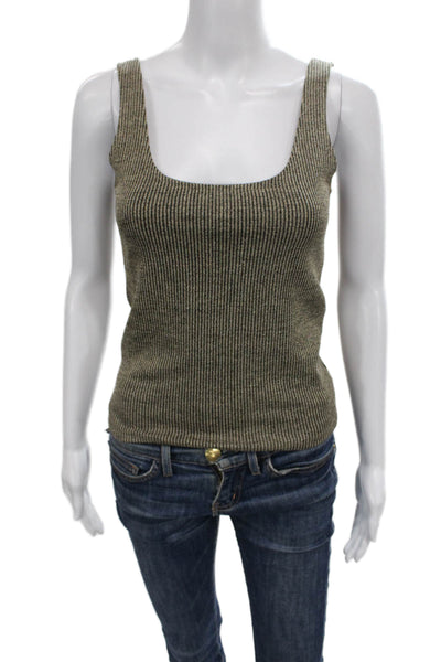 Zara Women Multicolor Striped Scoop Neck Sleeveless Basic Tank Polyester Size S