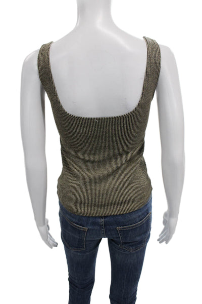 Zara Women Multicolor Striped Scoop Neck Sleeveless Basic Tank Polyester Size S