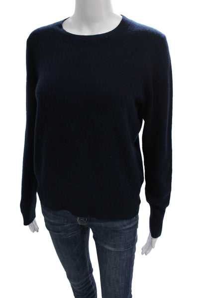 J Crew Womens Cashmere Pullover Sweater Blue Crewneck Long Sleeve Size S