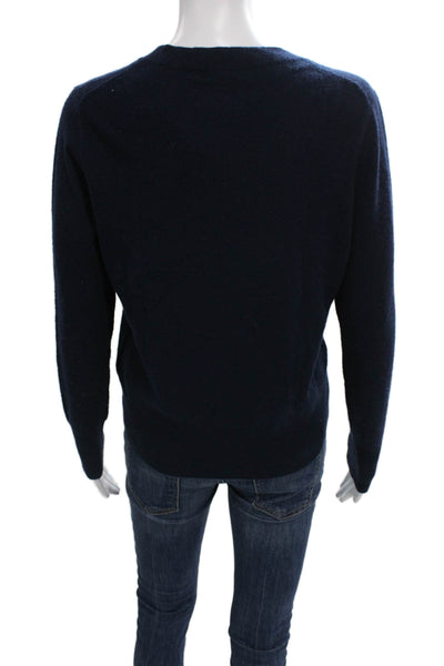J Crew Womens Cashmere Pullover Sweater Blue Crewneck Long Sleeve Size S