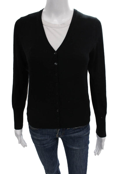 Everlane Women Black Wool V-Neck Cardigan Long Sleeve Size S