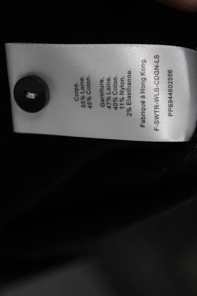 Everlane Women Black Wool V-Neck Cardigan Long Sleeve Size S