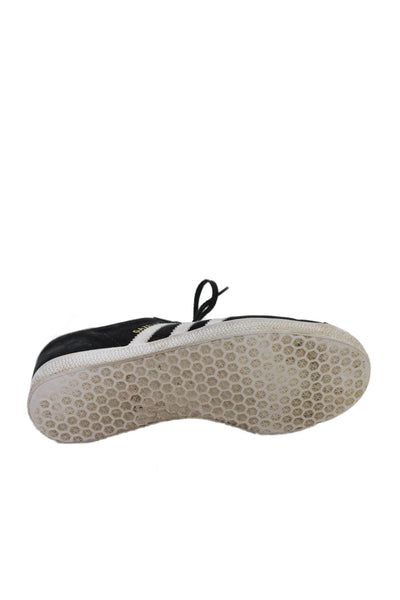 Adidas Women's Suede Lace Up Rubber Sole Low-Top Sneakers Black Size 7