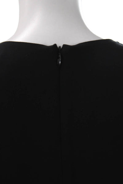 Sandro Womens Jumpsuit Black Sleeveless Round Neck Zip Polyester Size 38