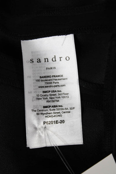 Sandro Womens Jumpsuit Black Sleeveless Round Neck Zip Polyester Size 38