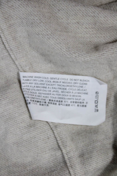 Theory Men's Long Sleeves Casual Button Down Shirt Beige Size S