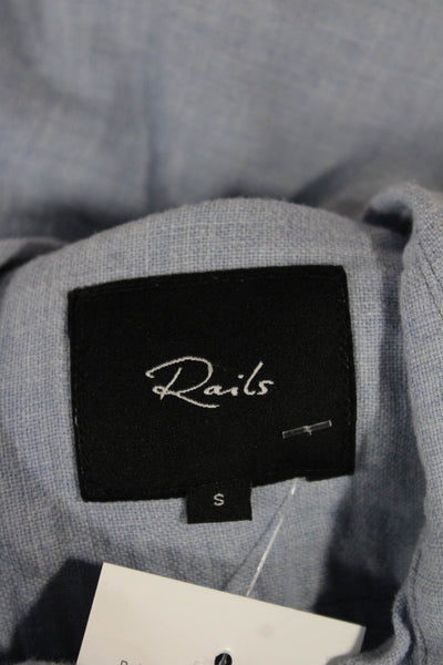 Rails Mens Collared Button-Up Cotton Long Sleeve Solid Basic Shirt Size S