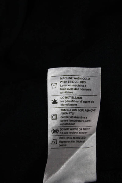 Vince Mens Black Cotton Collared Polo Short Sleeve Button Size S