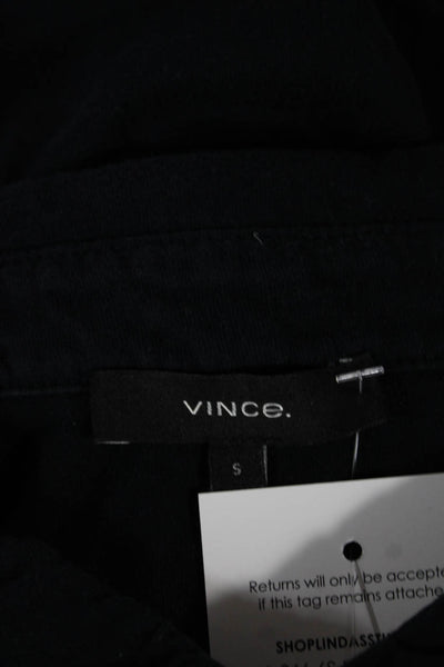 Vince Mens Black Cotton Collared Polo Short Sleeve Button Size S
