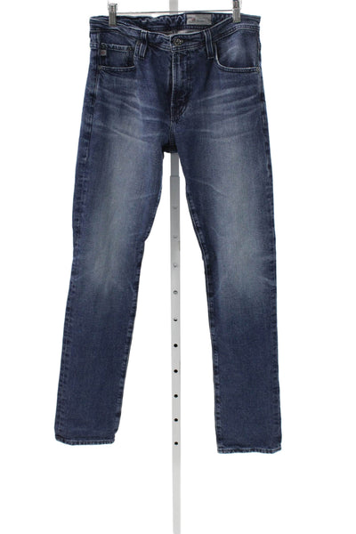 AG Mens Blue Straight Jeans Cotton Button 32in Inseam Size 32