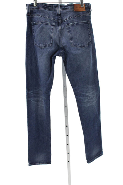 AG Mens Blue Straight Jeans Cotton Button 32in Inseam Size 32