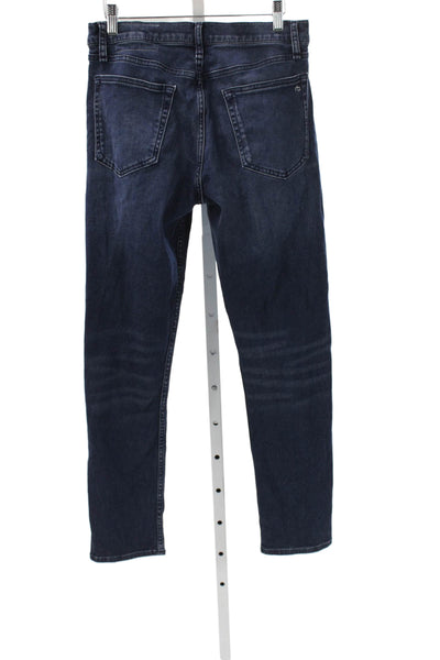 Rag & Bone Mens Straight Jeans Blue Button Cotton Size 30