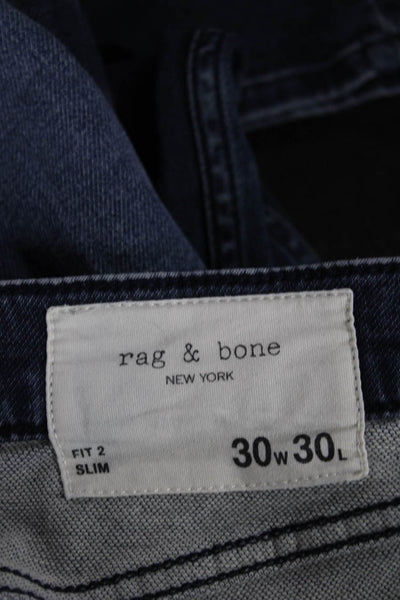 Rag & Bone Mens Straight Jeans Blue Button Cotton Size 30