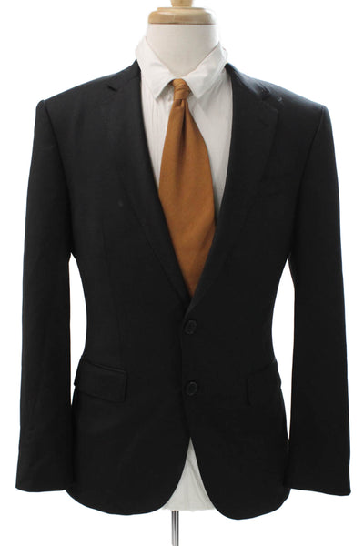 BOSS Mens Blazer Black Super 120 Italian Fabric Button Size 36