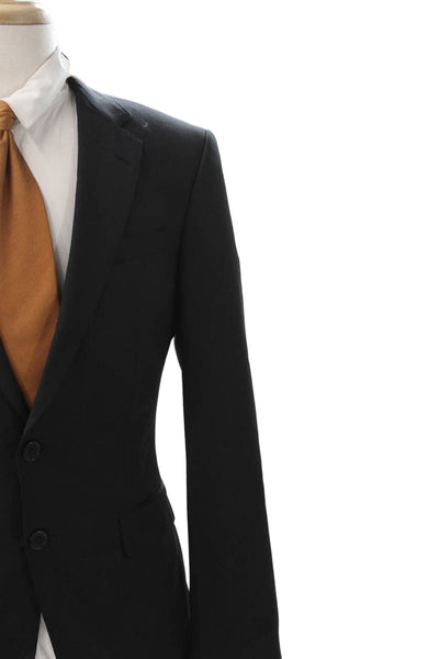 BOSS Mens Blazer Black Super 120 Italian Fabric Button Size 36