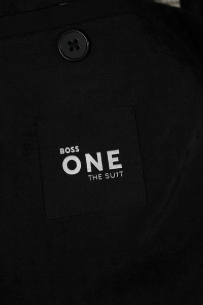 BOSS Mens Blazer Black Super 120 Italian Fabric Button Size 36