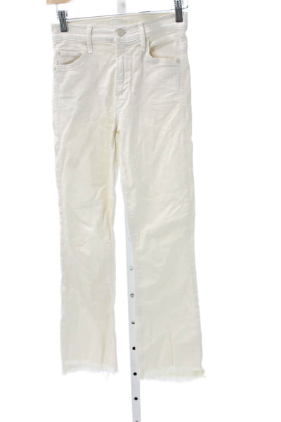 Mother Womens Ivory Straight Jeans High Rise Cotton 24in Inseam Size 23