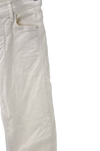 Mother Womens Ivory Straight Jeans High Rise Cotton 24in Inseam Size 23