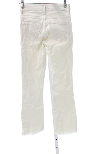 Mother Womens Ivory Straight Jeans High Rise Cotton 24in Inseam Size 23