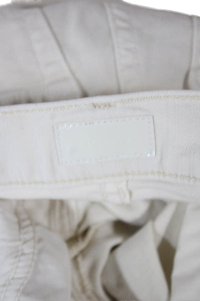 Mother Womens Ivory Straight Jeans High Rise Cotton 24in Inseam Size 23