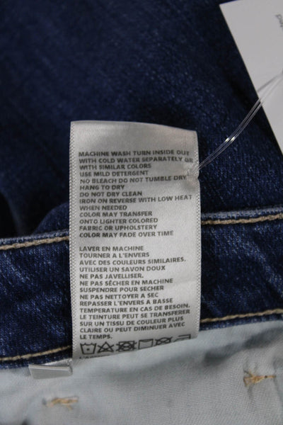 L'Agence Womens Straight Jeans Blue Mid Rise Button Cotton Blend Size 23